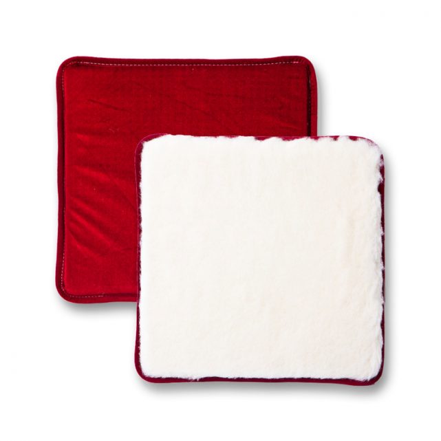 cushion red wool bed